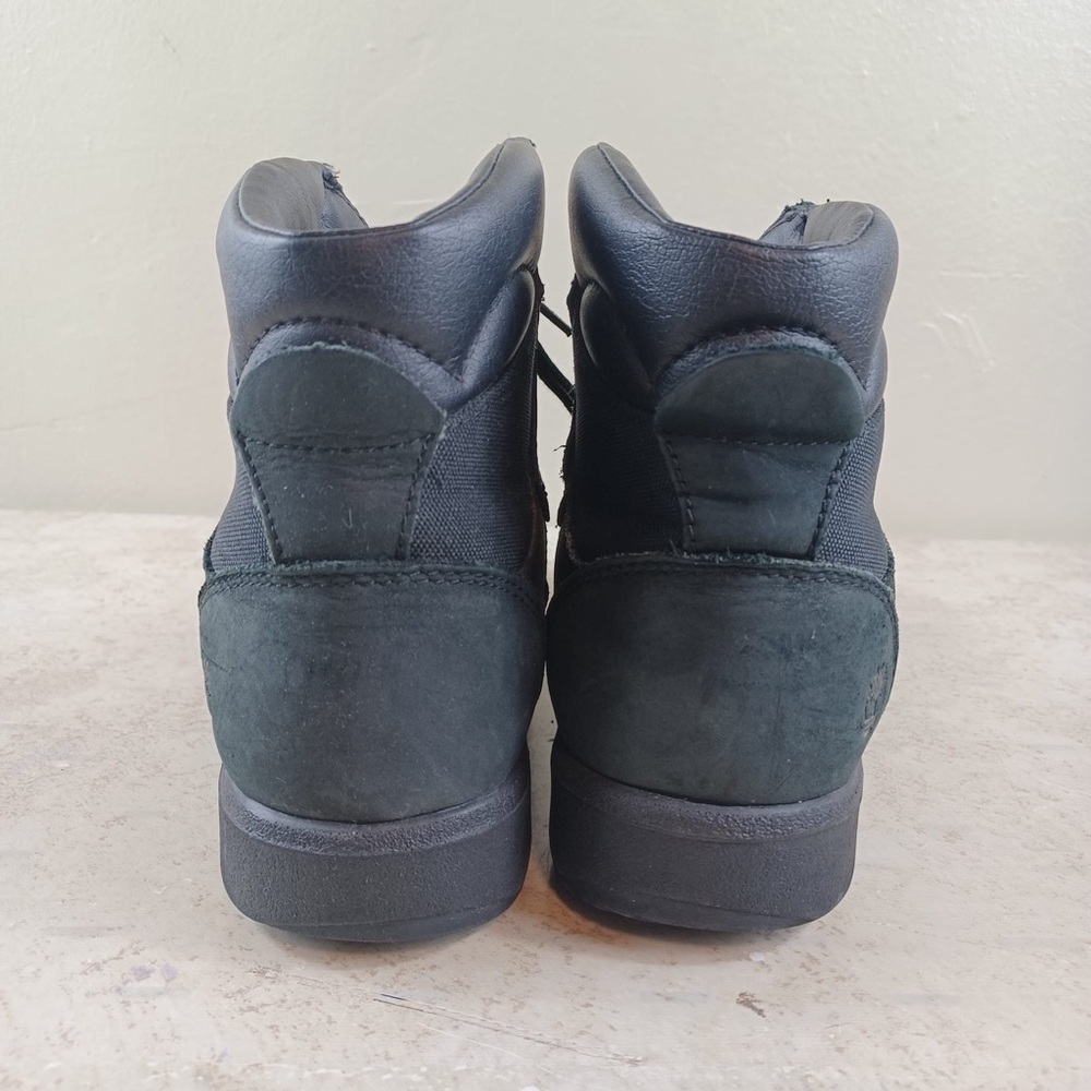 Timberland Boots Size 6 Black leather Mid Top Field Hiking Boots - Picture 7 of 9